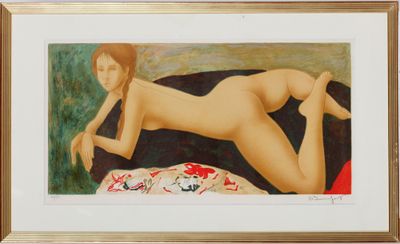 Alain BONNEFOIT (Né en 1937) Nu allongé LITHOGRAPHIE Signée …