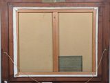 an old picture of a window with a plaque on the side of it