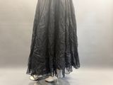 vintage black silk evening gown with ruffled skirt