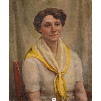 une image représentant un tableau d'une femme portant un foulard jaune