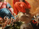an image of a painting of jesus on the cross surrounded by other people