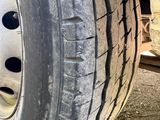 a close up of a tire on a truck