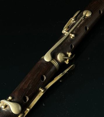 Canne musicale flute traversière à six clefs, en ébène de ma…