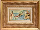 an image of a painting of people on a boat in the water
