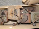 a box full of old machinery sitting on a table