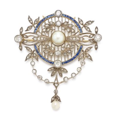 une broche ancienne en perles et diamants
