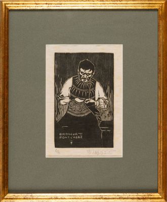 an image of a black and white drawing of a man sitting in a chair