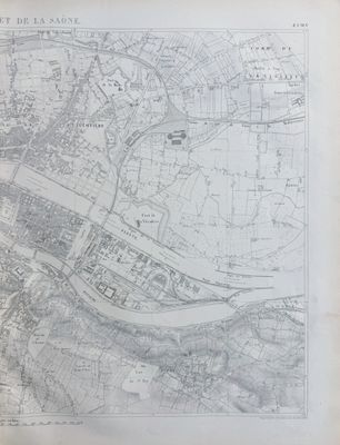 [RHÔNE]. Carte topographique du cours du Rhône entre le parc…