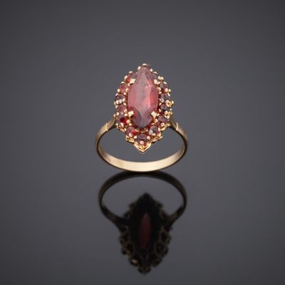 a pink tourmaline and diamond ring