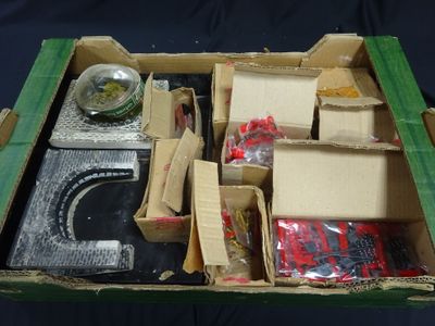 a box of assorted items sitting on a table