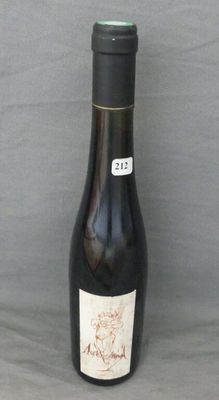 a bottle of wine that is sitting on a table