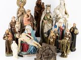 many figurines of different sizes and shapes