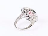 an image of a pink and white diamond ring on a white background