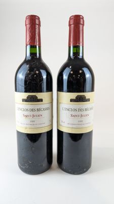 deux bouteilles de vin rouge posées l'une à côté de l'autre sur une surface blanche