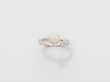 a white gold ring with diamonds on a white background