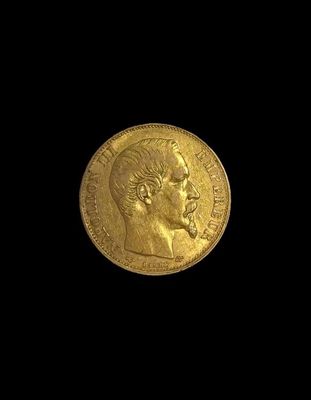 20 francs or Napoléon III tête nue, 1856, atelier A.