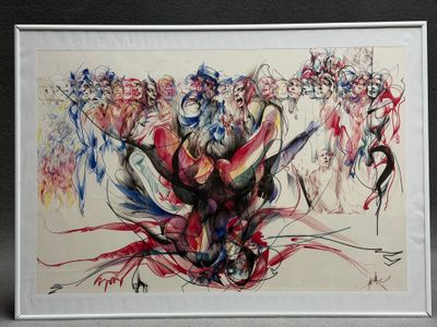 Raymond MORETTI (1931-2005) La Foule.