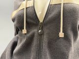 grey and beige hoodedie with zippers on a mannequin mannequin mannequin mannequin mannequin mannequin mannequin mann