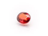 a red garnet stone on a white background