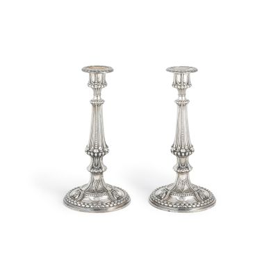 paire de chandeliers anciens en argent
