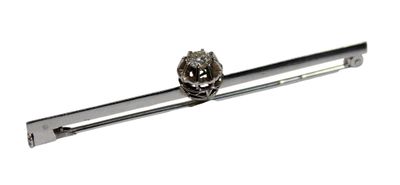 BROCHE barrette en platine 850/1000 sertie d'un diamant tail…