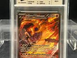 a close up of a pokemon card in a clear box