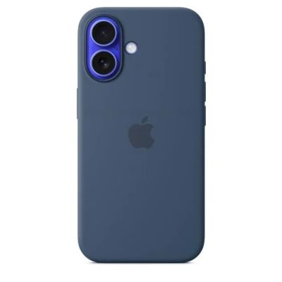 l'arrière d'une coque d'iPhone bleue ornée du logo Apple