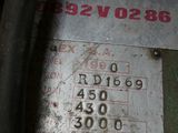 a sign on the side of a machine that is on display
