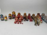 a lot of russian nesting dolls on the table