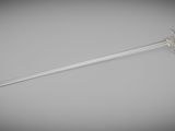 an image of a glass sword with a metal handle on a gray background