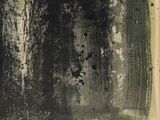 an image of a black and white drawing of a person in a forest