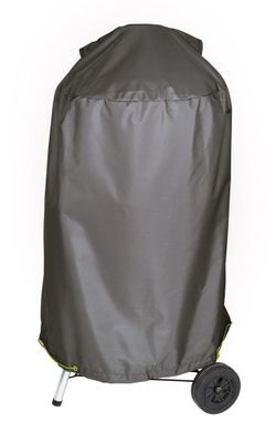 a close up of a grill cover with wheels on a white background