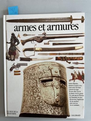 une image représentant un livre sur lequel figurent un casque et d'autres armes