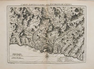 une vieille carte représentant une chaîne de montagnes au milieu d'une forêt