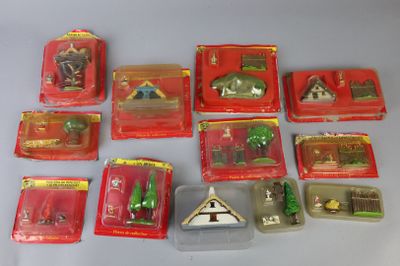 a lot of small toys that are sitting on a table