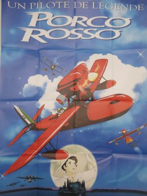 an image of a movie poster with a red plane flying in the sky