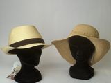 two hats on a mannequin head on a white background