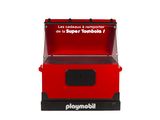 la boîte rouge est posée sur une surface blanche