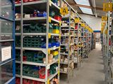 a lot of shelves that are filled with different types of items