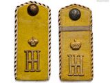 two military badges are shown on a white background