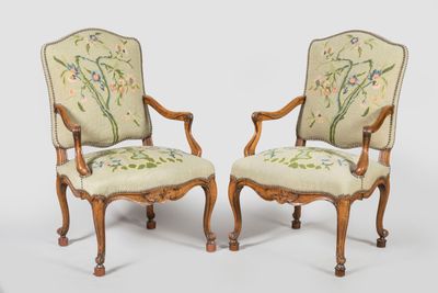 pair of 19th century french louis xv style armchairs