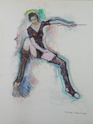 Joseph RAUMANN (1908-1999). Danseuse. Dessin technique mixte…