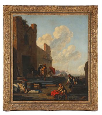 une image représentant un tableau où l'on voit un homme et une femme sur un bateau