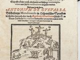 an old book with a picture of a man on a horse