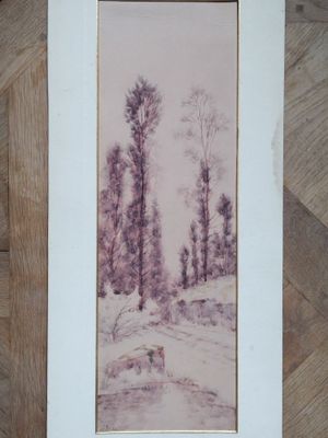 une photo d'une photo d'un tableau sur le mur