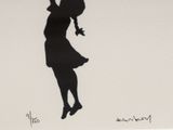 a black and white drawing of a woman holding a frisbee
