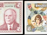 deux billets de banque différents sur lesquels figurent respectivement l'image d'un homme et celle d'une femme