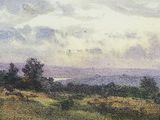 an image of a painting of a view of a field with trees