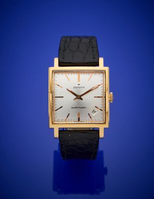 ZENITH BRACELET MONTRE carrée "New Vintage 1965" en or jaune…
