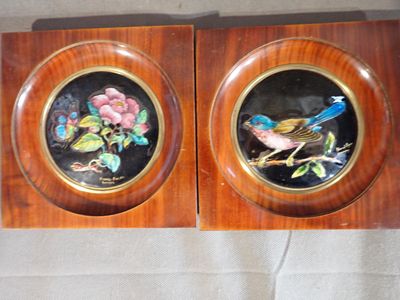 NIVARD PINGEN Paire d'émaux de Limoges, diam. 9,5cm - Photo 1